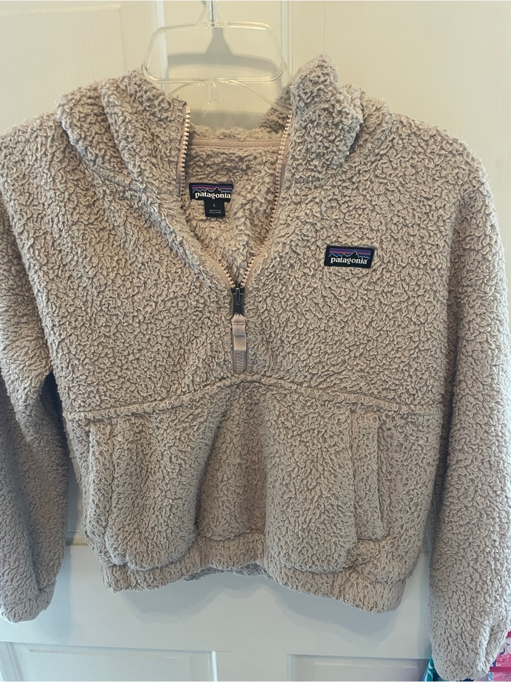 Patagonia Kids Fleece Half-Zip Hoodie - Taupe